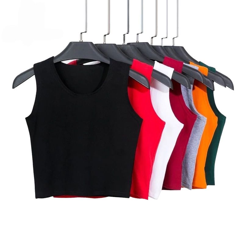 Custom Logo Lady Sleeveless Crop T-Shirt Top Women s Girls Tee Tops