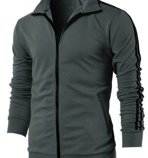 H2H Mens Active Slim Fit Track Lightweight Jacket Zip-up Long Sleeve